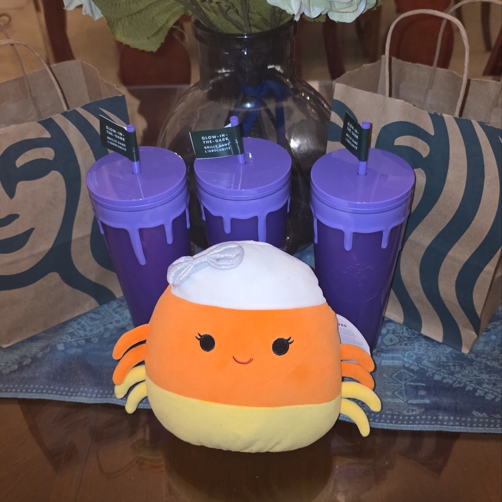 🎃 SLIME 2025 🫟 Viral Purple Glow Drip Ooze Limited Halloween Starbucks Cup NWT